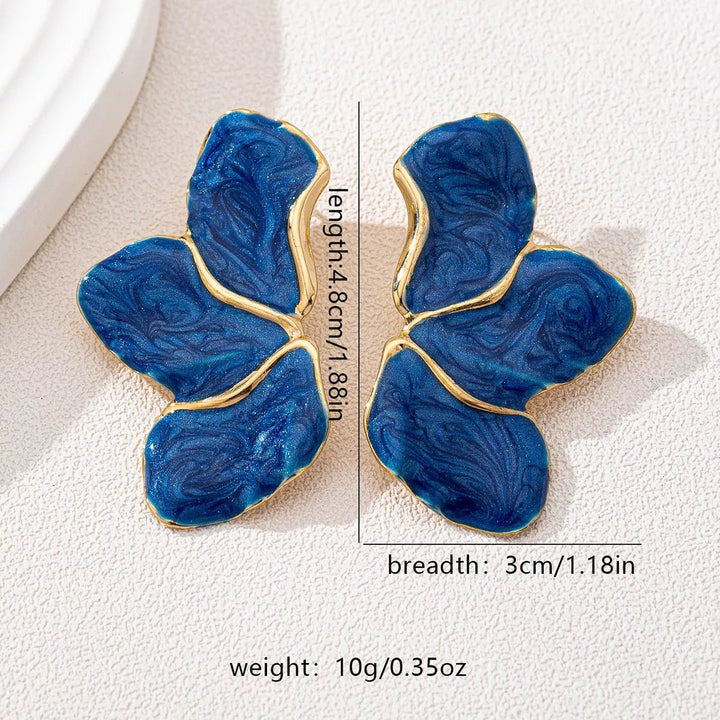 18K Gold Resin Drop Earrings - 