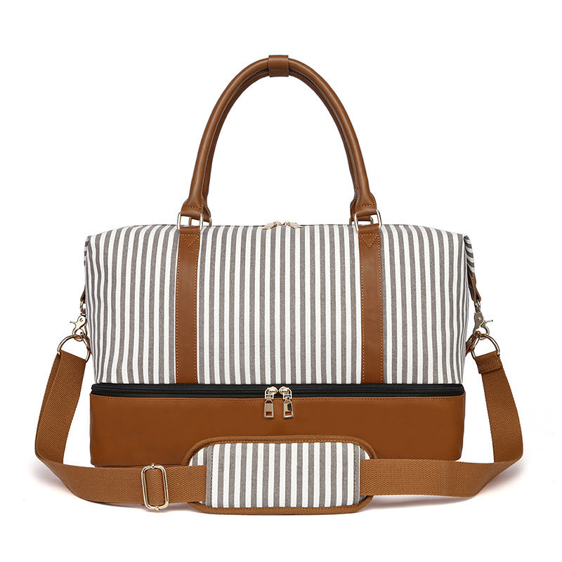 Women's Hand-carrying Travel Bag Striped Canvas