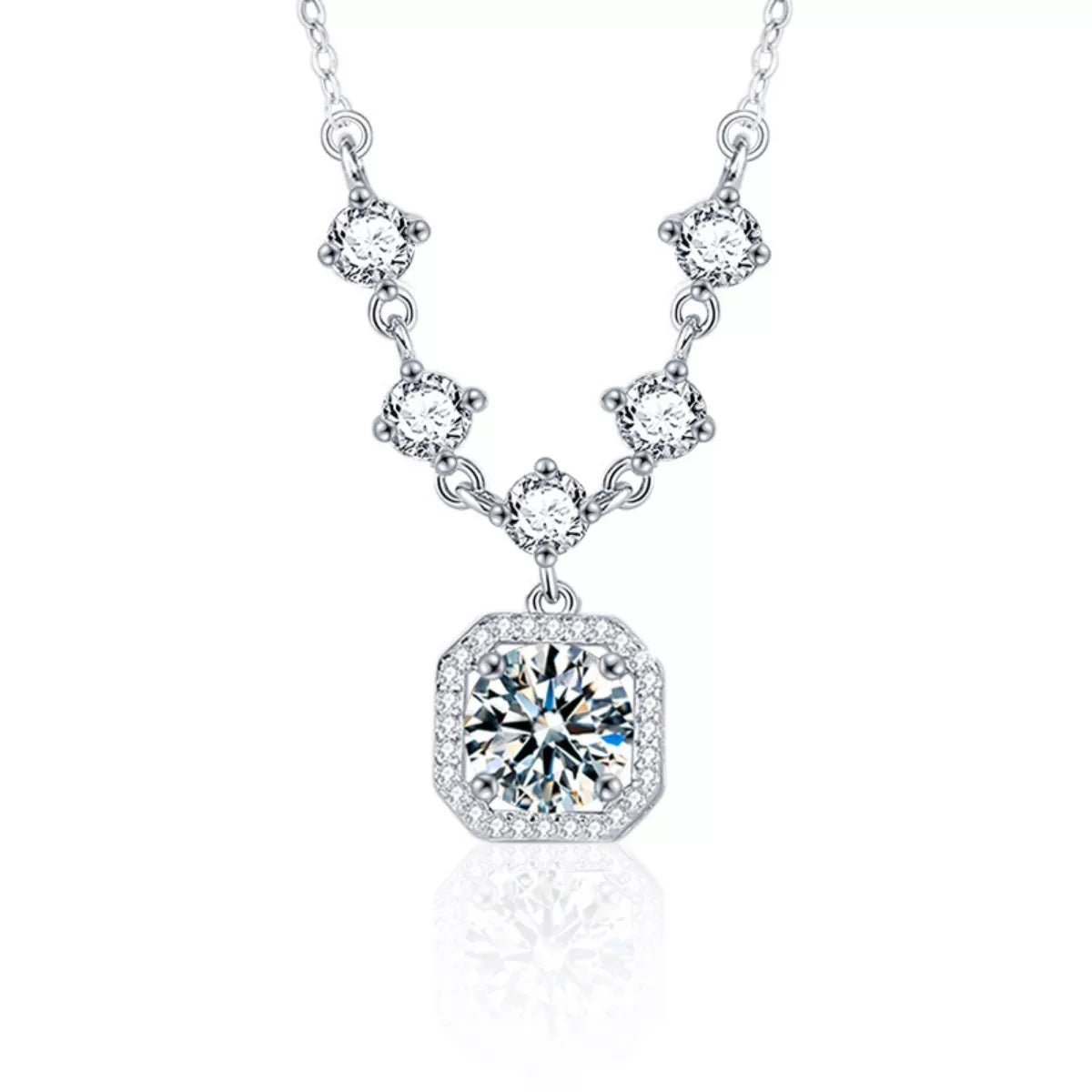 2 Carat Moissanite Pendant Necklace - 