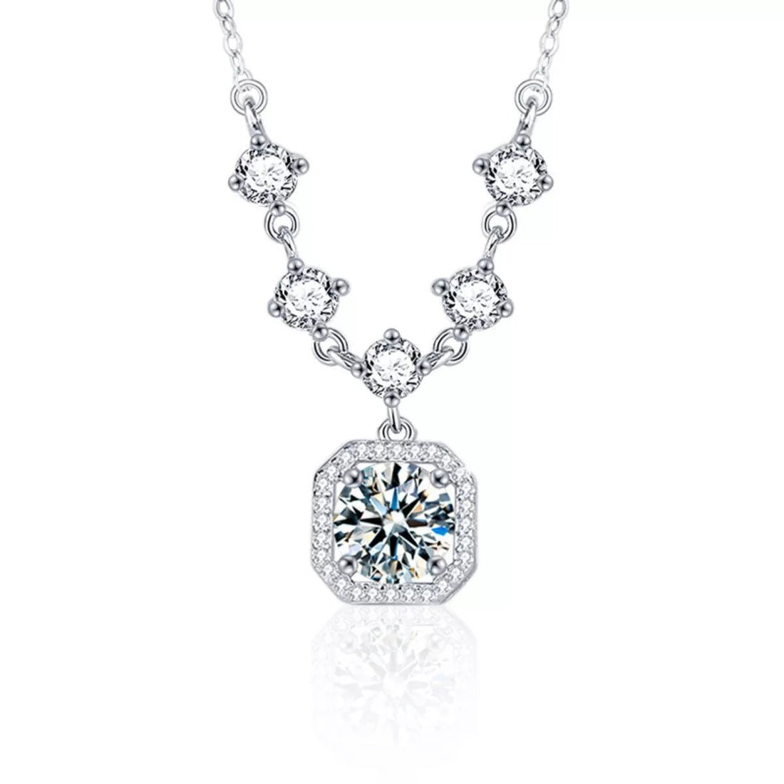 2 Carat Moissanite Pendant Necklace - 