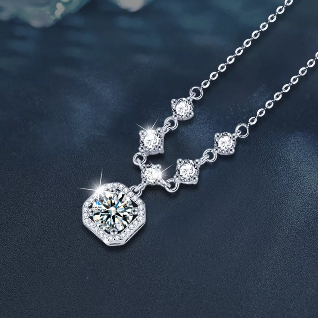 2 Carat Moissanite Pendant Necklace - 