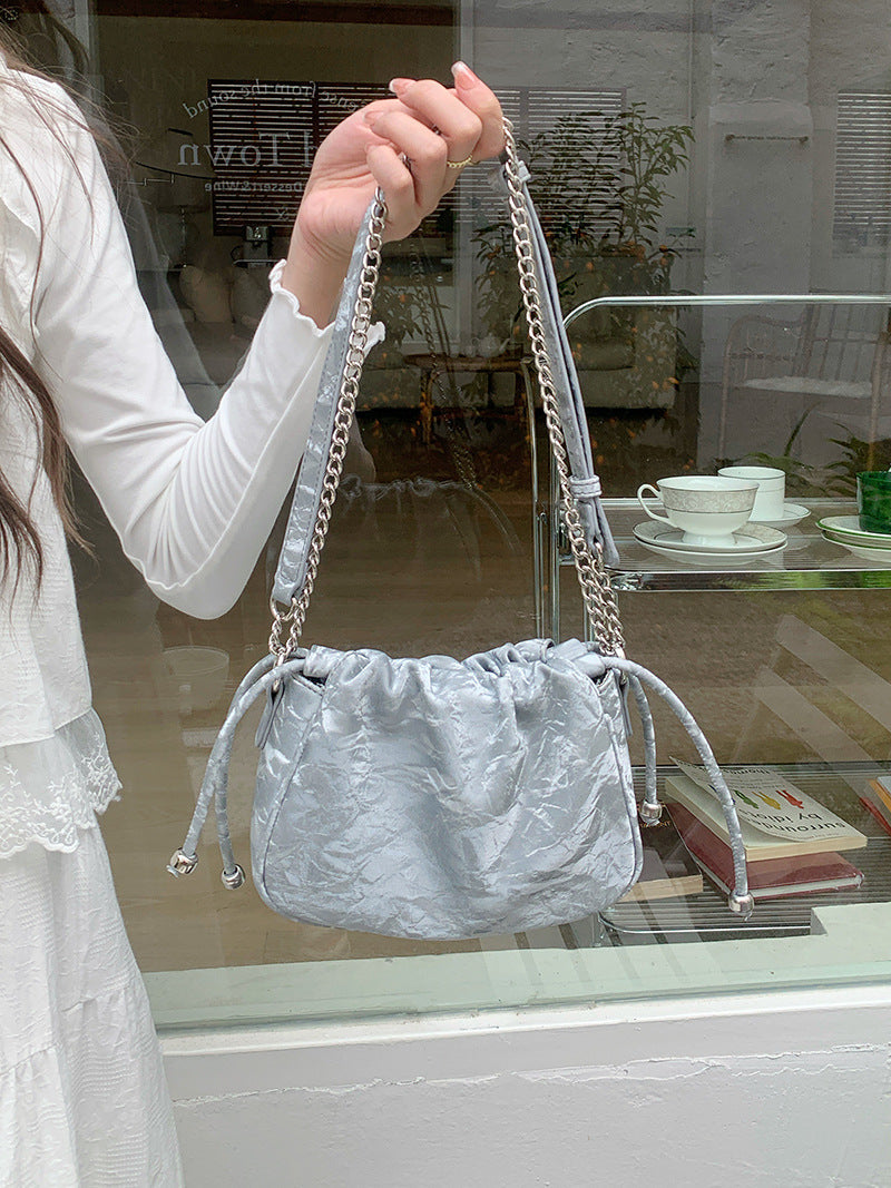 New Chinese Style Pleated Chain Cloud Niche Commuter Summer All-matching Crossbody Bag For Women