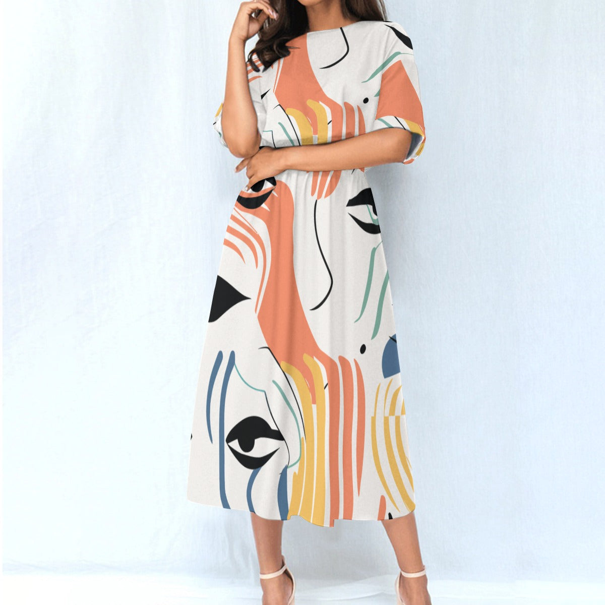 All-Over Print Women's Elastic Waist Dress