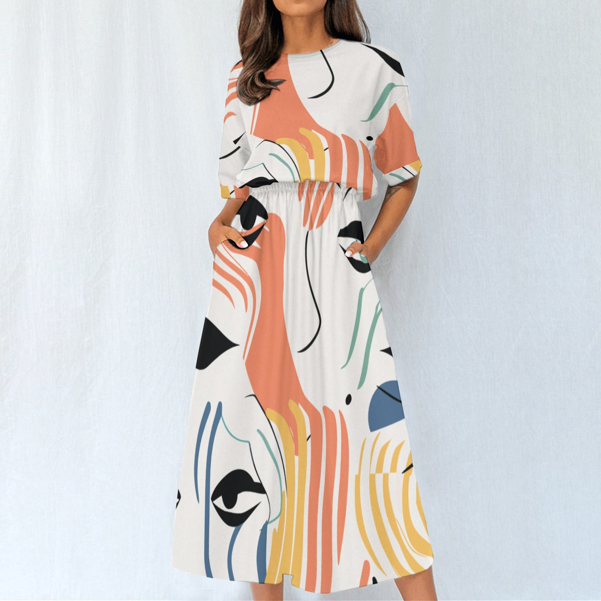 All-Over Print Women's Elastic Waist Dress