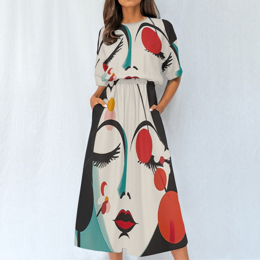 All-Over Print Women's Elastic Waist Dress