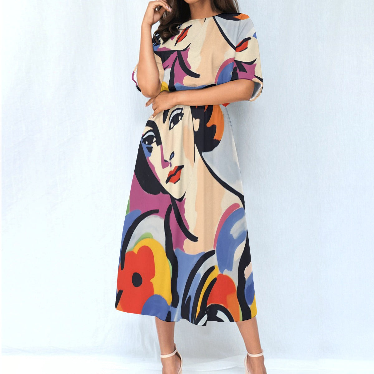 All-Over Print Women's Elastic Waist Dress