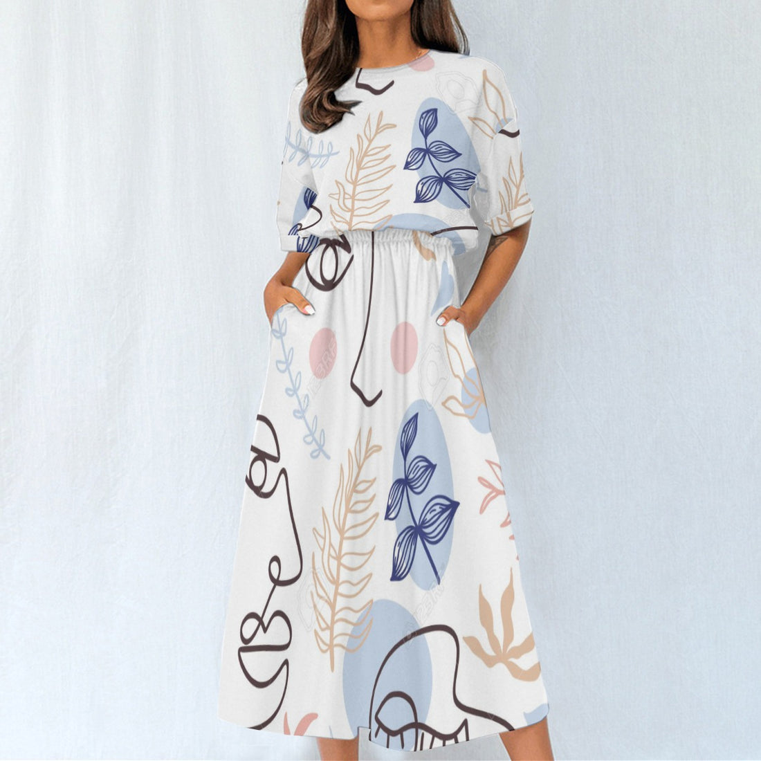 All-Over Print Women's Elastic Waist Dress
