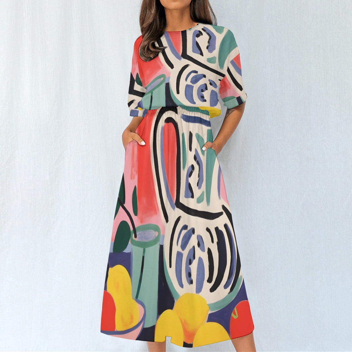 All-Over Print Women's Elastic Waist Dress