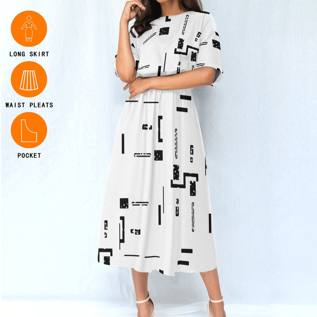 All-Over Print Women's Elastic Waist Dress