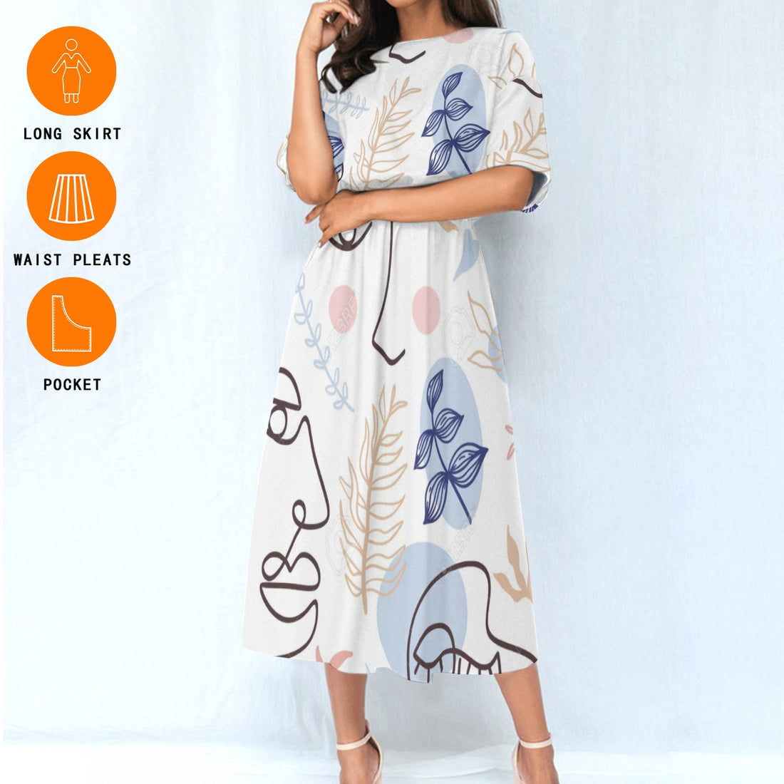All-Over Print Women's Elastic Waist Dress