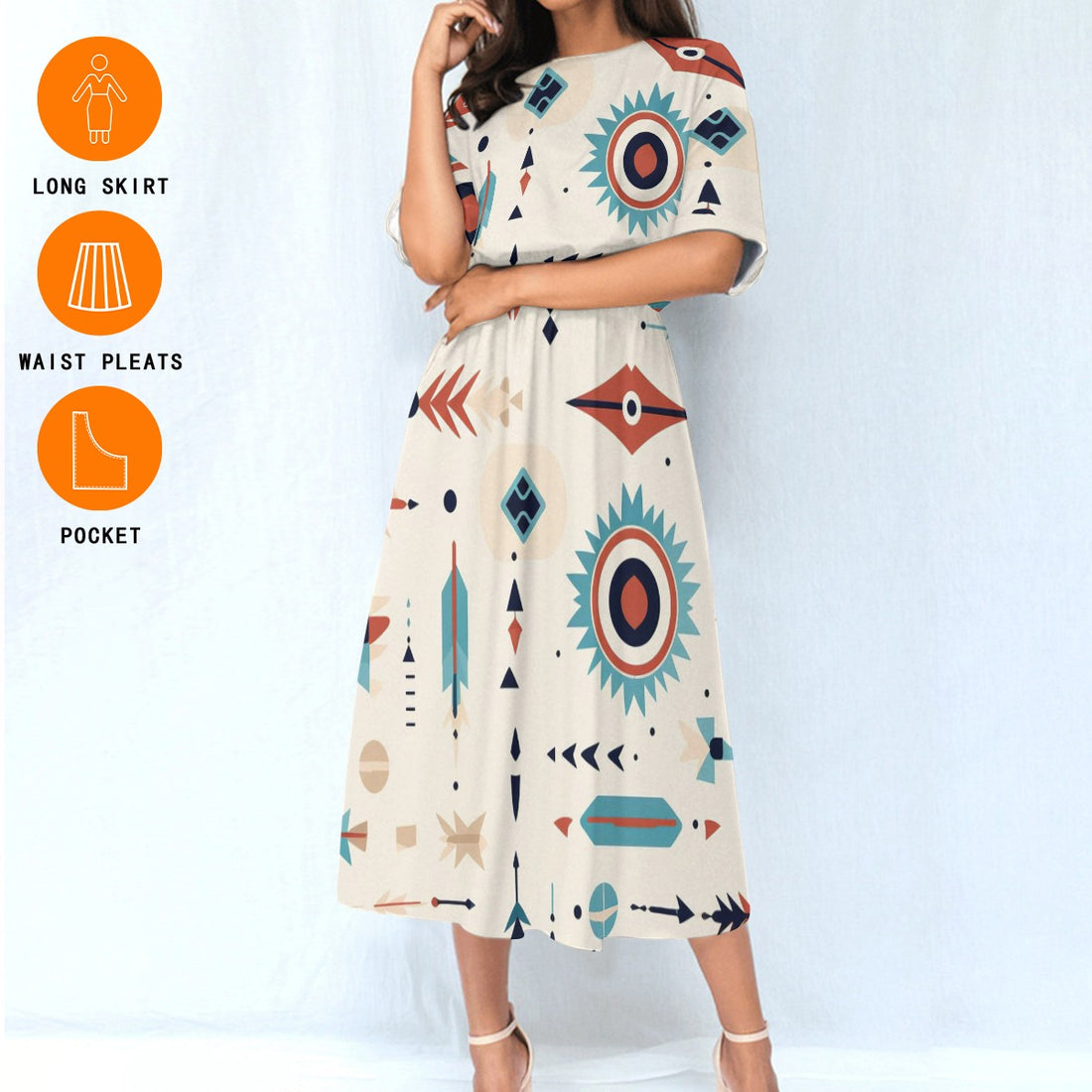All-Over Print Women's Elastic Waist Dress