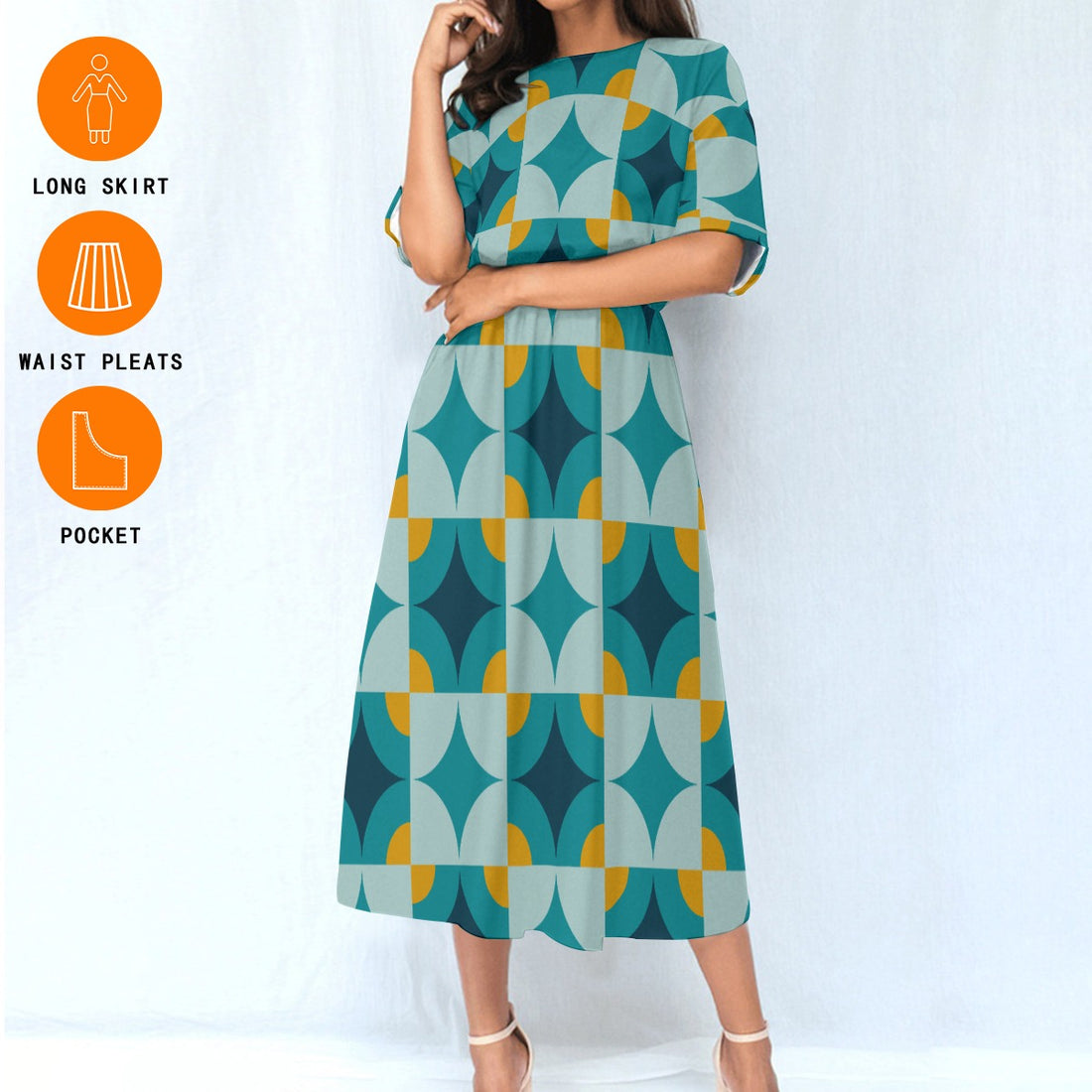 All-Over Print Women's Elastic Waist Dress