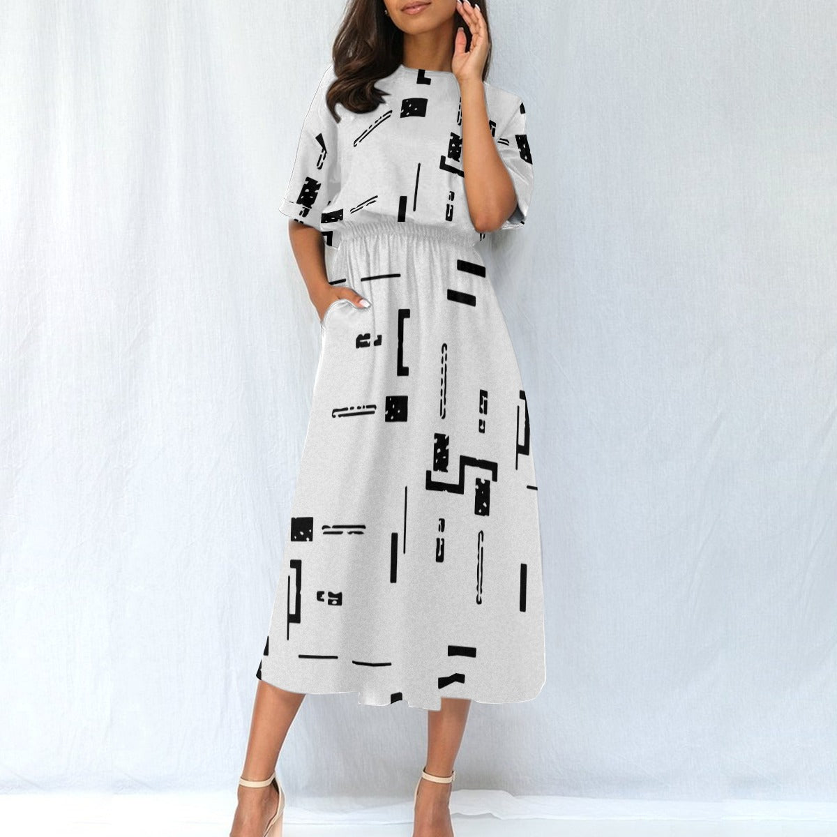 All-Over Print Women's Elastic Waist Dress