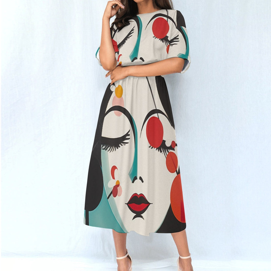 All-Over Print Women's Elastic Waist Dress