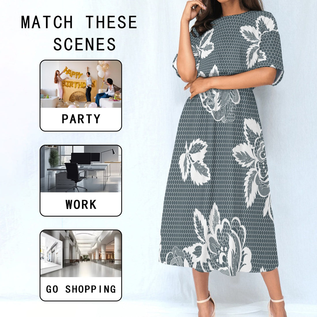 All-Over Print Women's Elastic Waist Dress