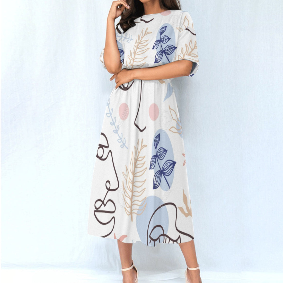 All-Over Print Women's Elastic Waist Dress