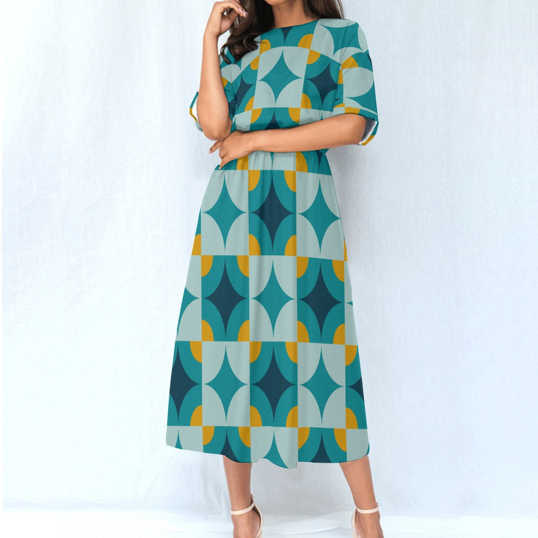 All-Over Print Women's Elastic Waist Dress