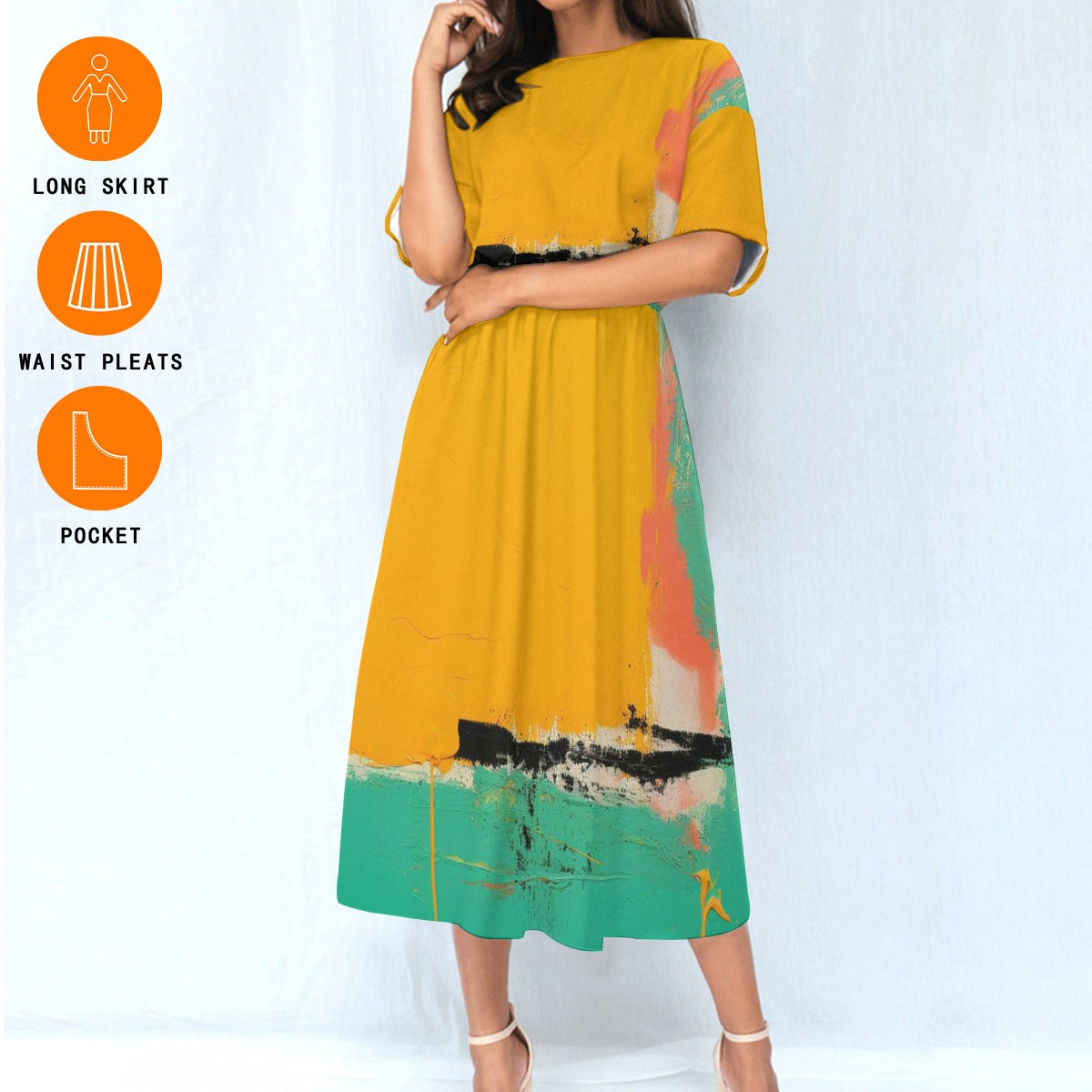 All-Over Print Women's Elastic Waist Dress