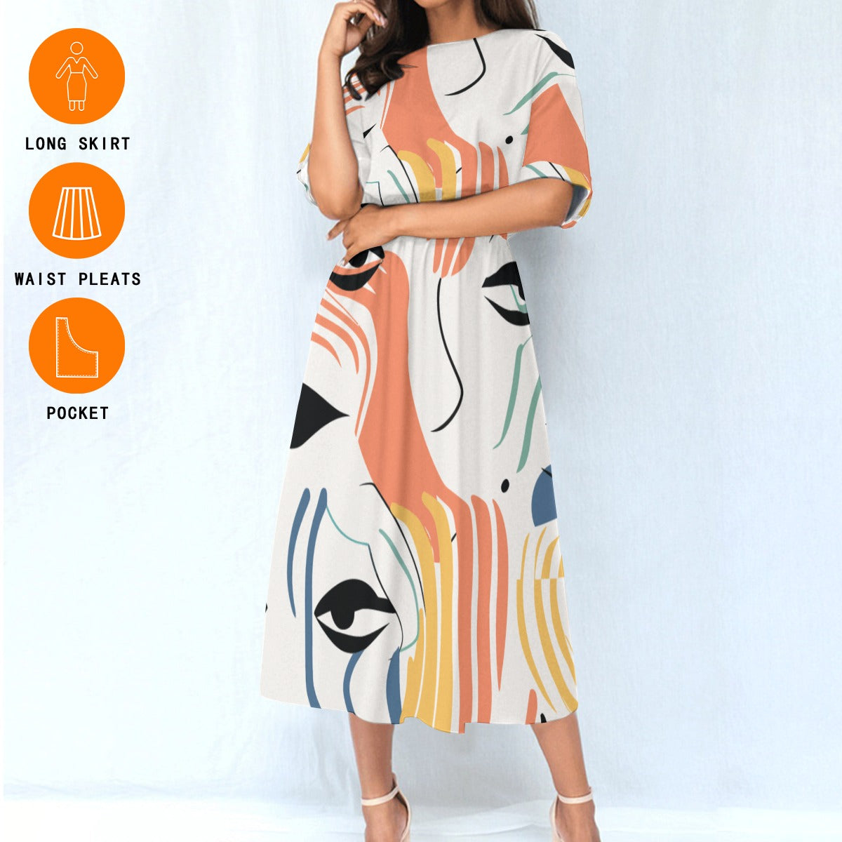 All-Over Print Women's Elastic Waist Dress