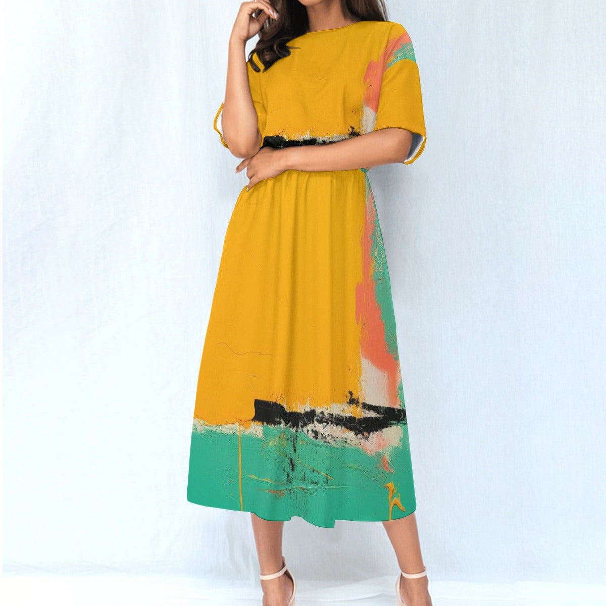 All-Over Print Women's Elastic Waist Dress