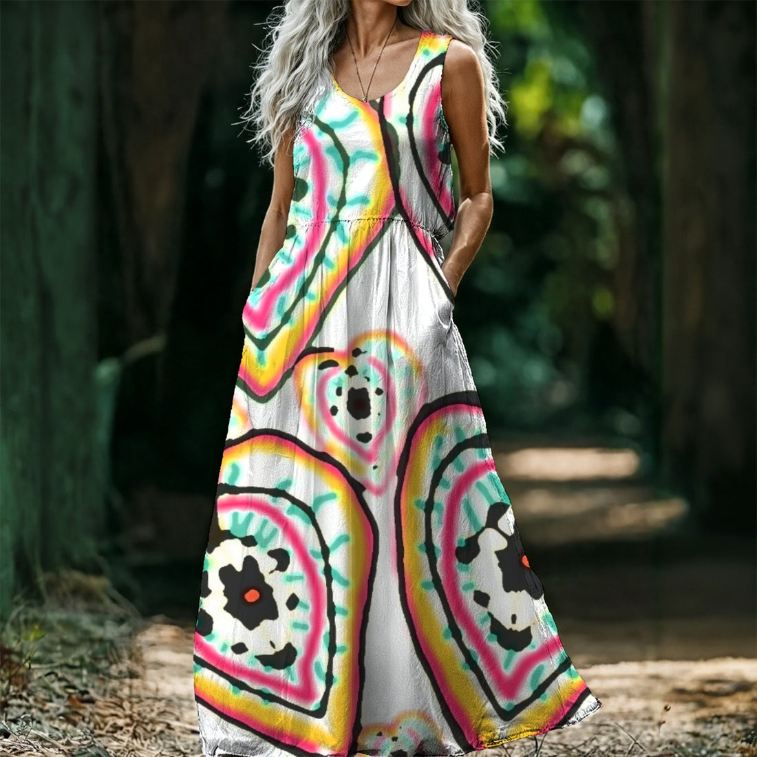 All-Over Print Women’s Sleeveless Maxi Dress