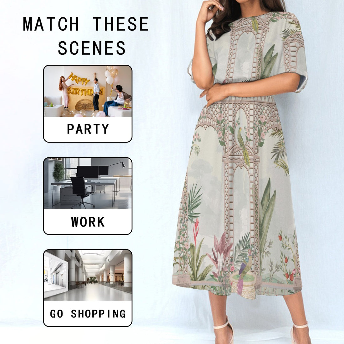 All-Over Print Women's Elastic Waist Dress