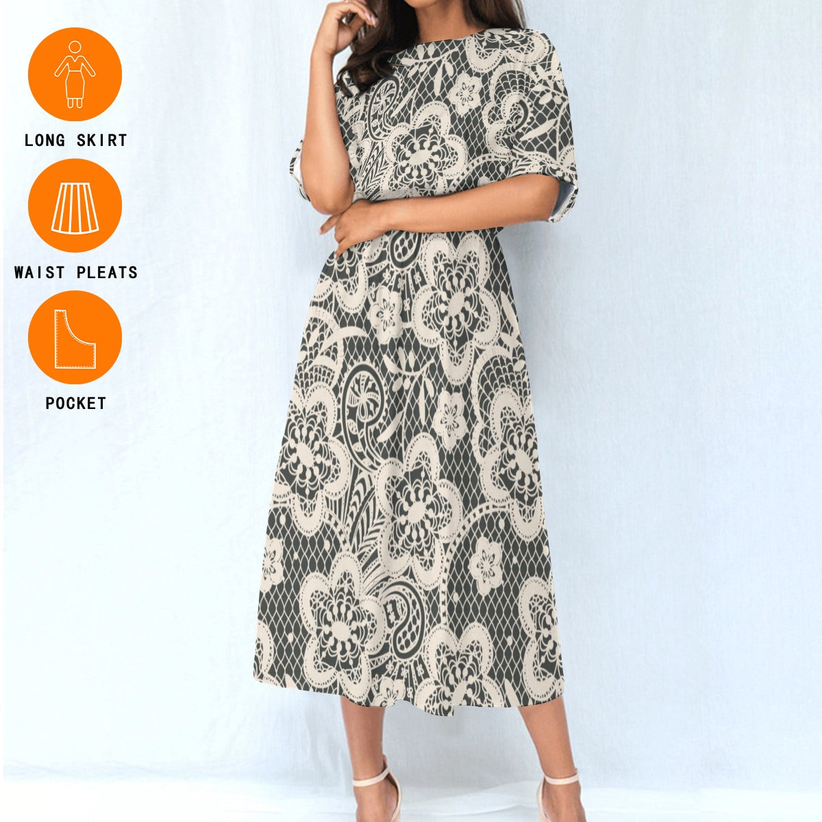 All-Over Print Women's Elastic Waist Dress