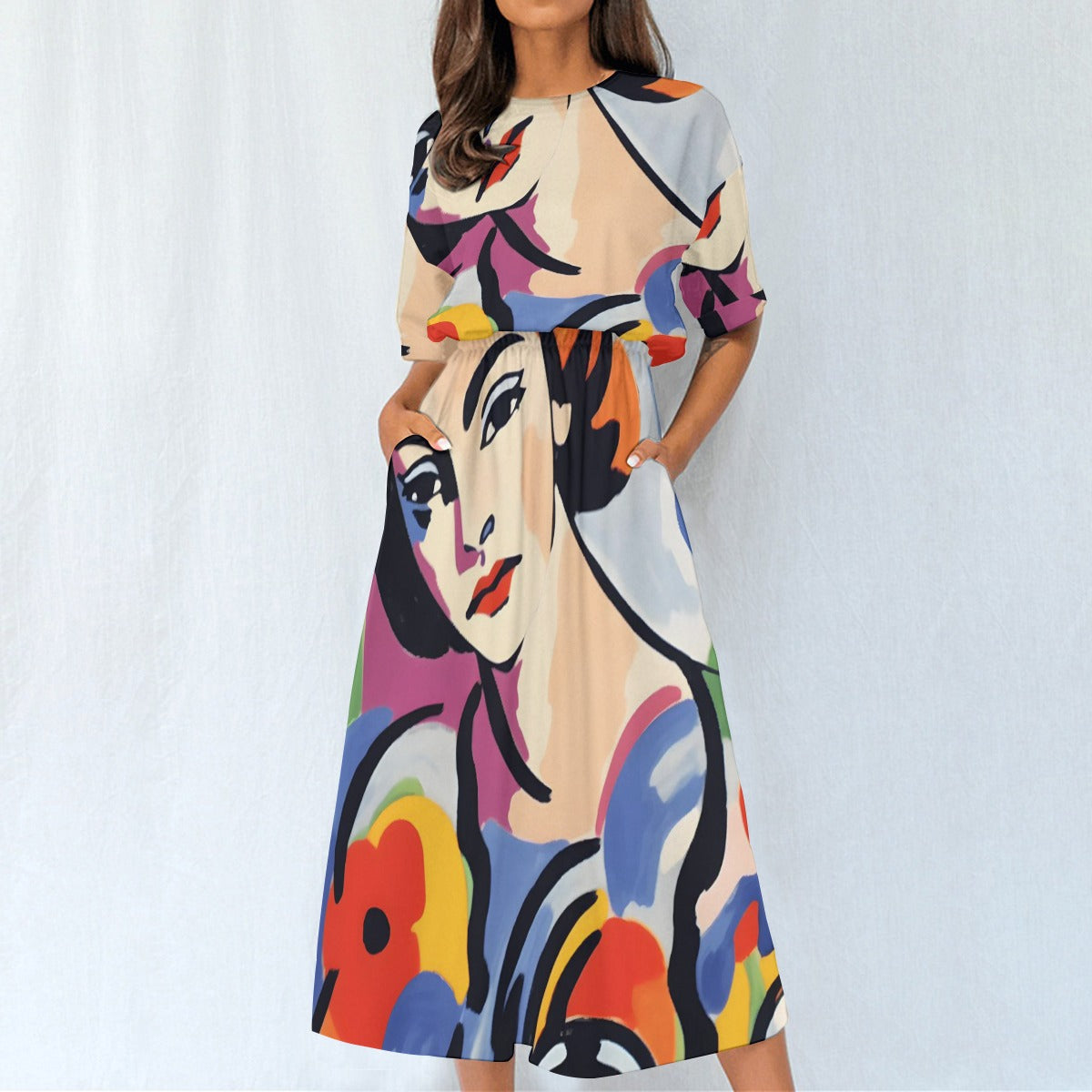 All-Over Print Women's Elastic Waist Dress