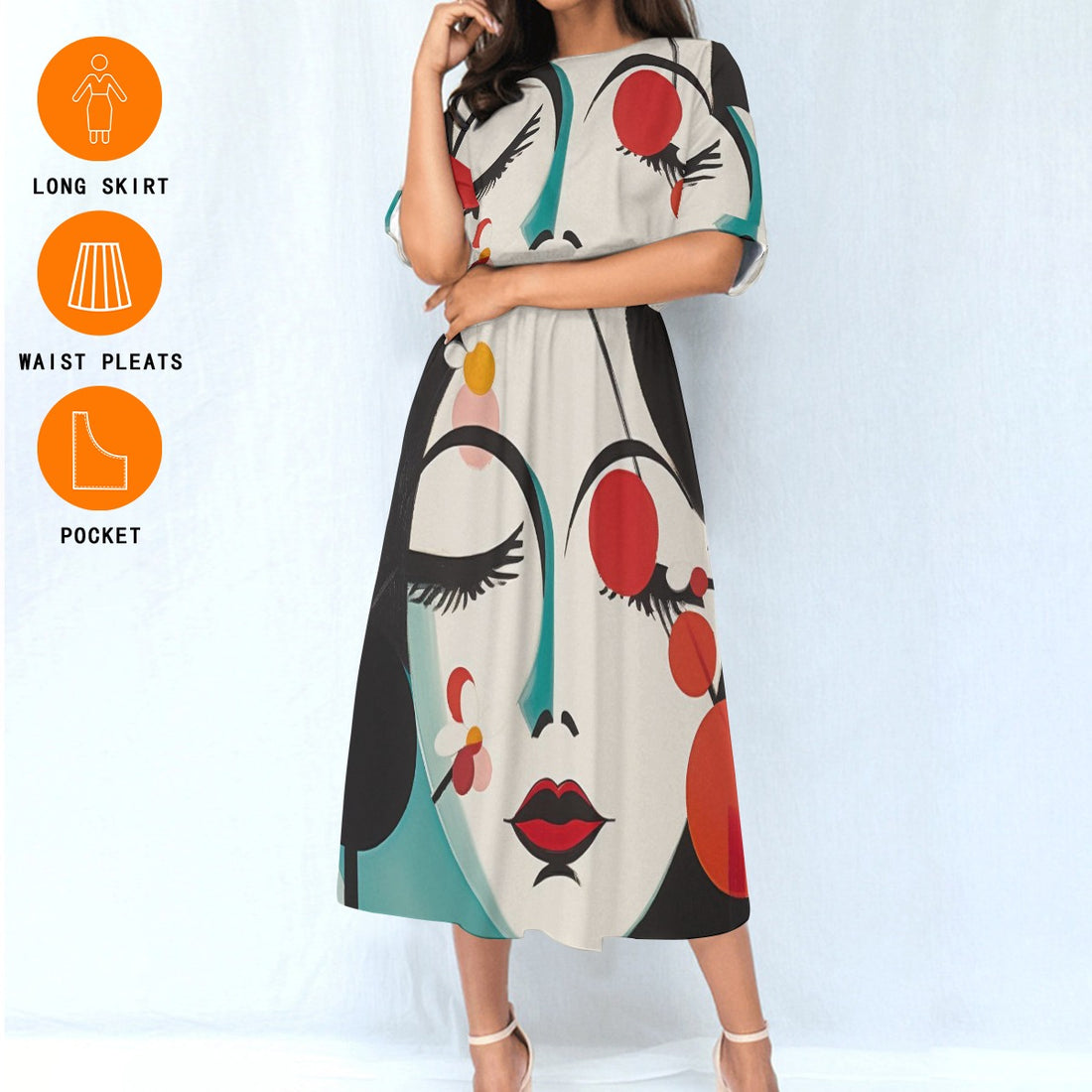 All-Over Print Women's Elastic Waist Dress