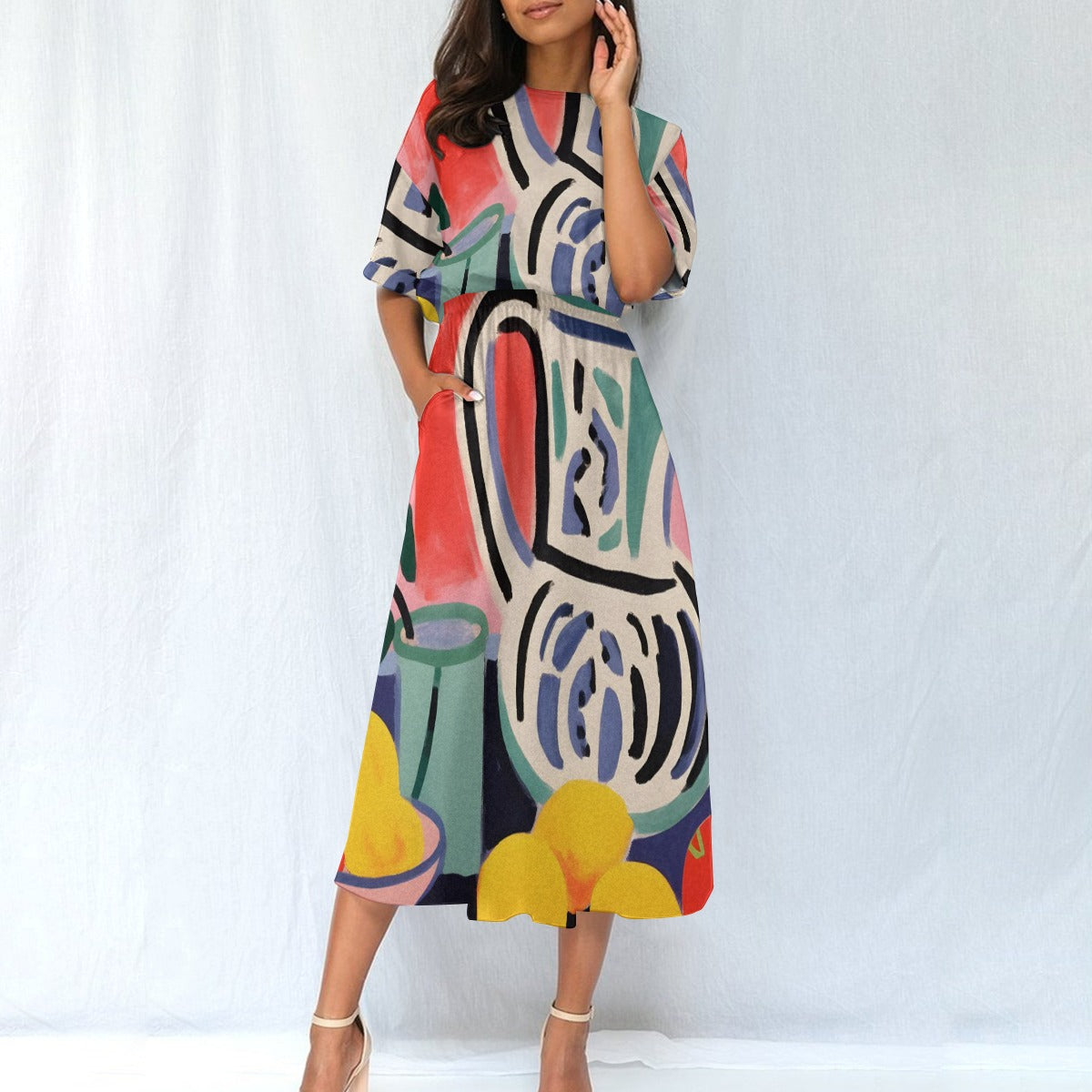 All-Over Print Women's Elastic Waist Dress