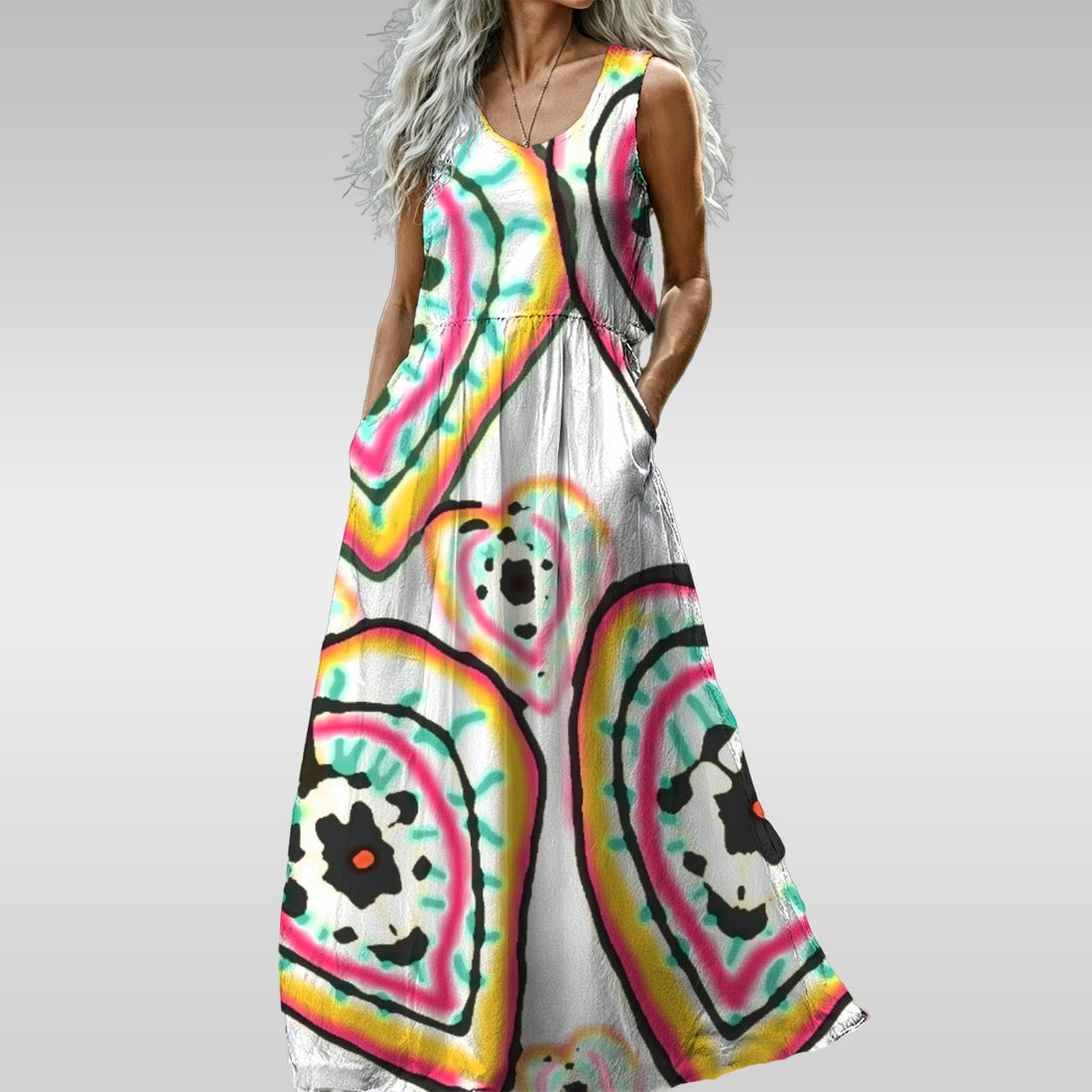 All-Over Print Women’s Sleeveless Maxi Dress