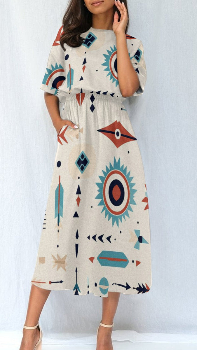 dress with geometric designs 