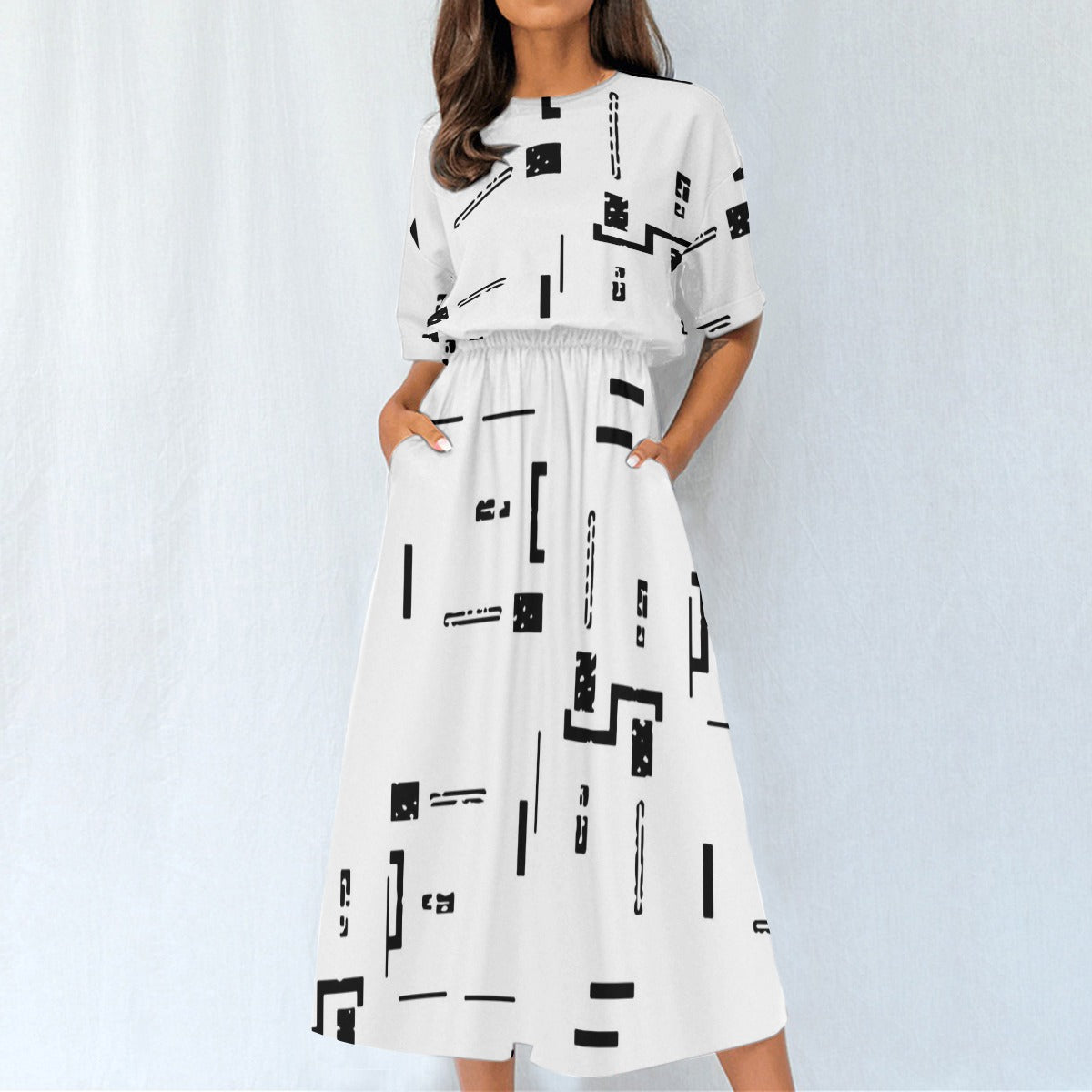 All-Over Print Women's Elastic Waist Dress