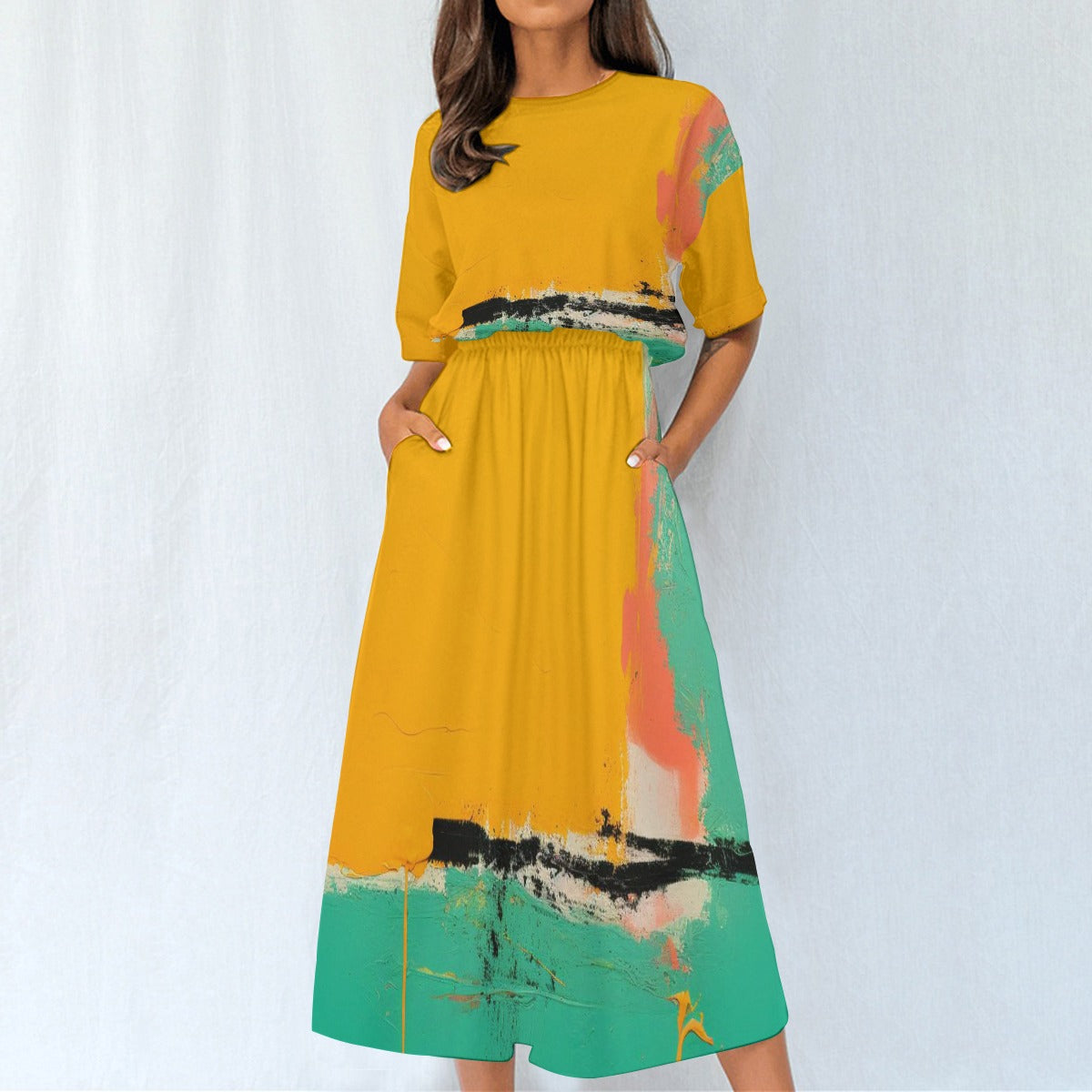 All-Over Print Women's Elastic Waist Dress