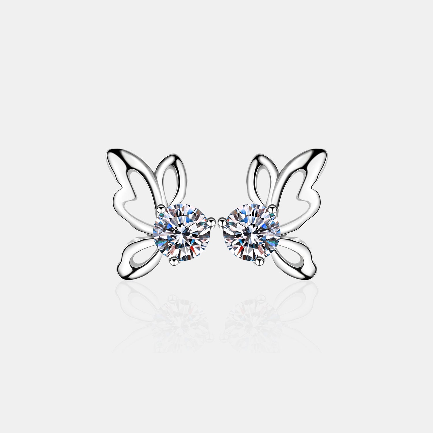 1 Carat Moissanite Butterfly Shape Earrings