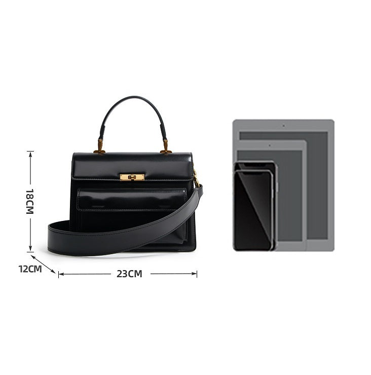 Textured Patent Leather Glossy Portable Fashion New Women Bag