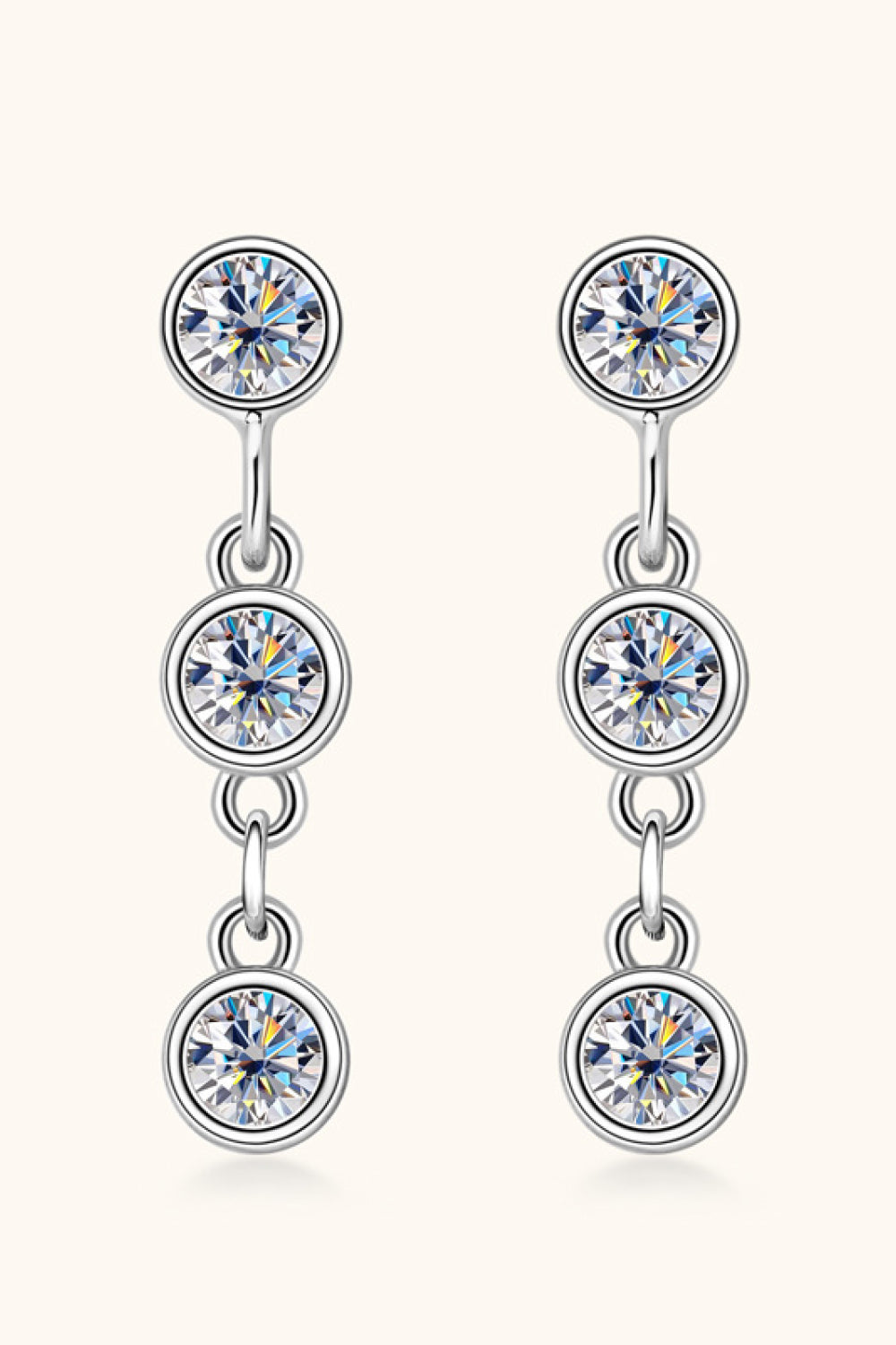 Moissanite 925 Sterling Silver Drop Earrings