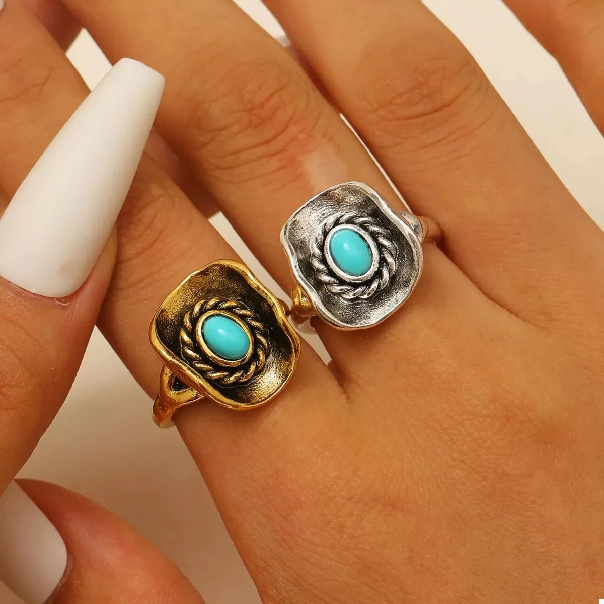 4 - Piece Vintage Bull Head Ring Set - 