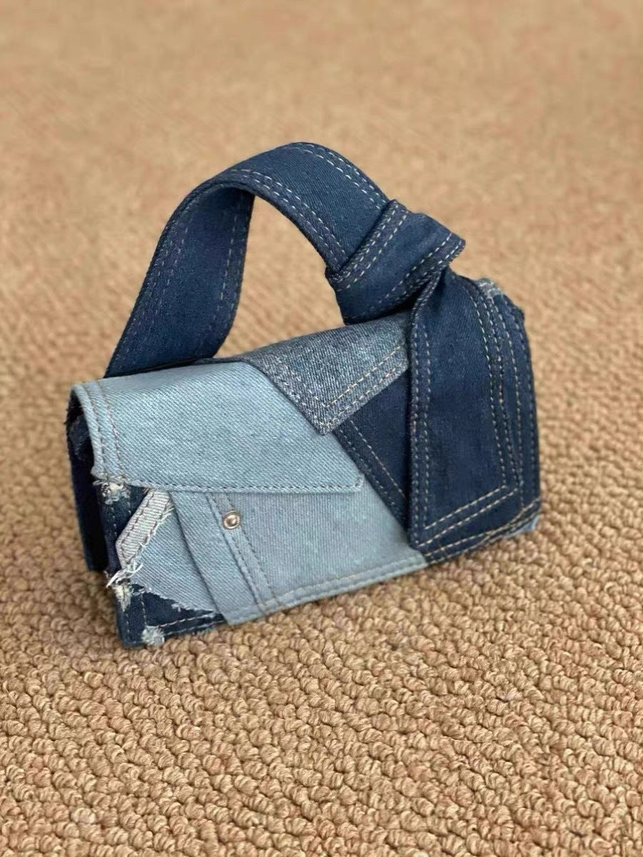 All-matching Jeans Stitching Crossbody Bag For Women