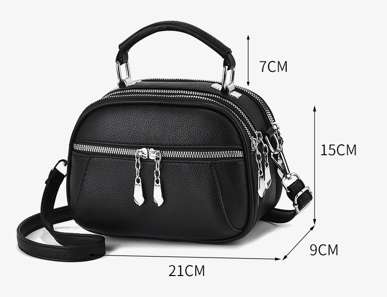 New Female Lady Versatile Large Capacity Lightweight Soft Leather Shoulder Bag