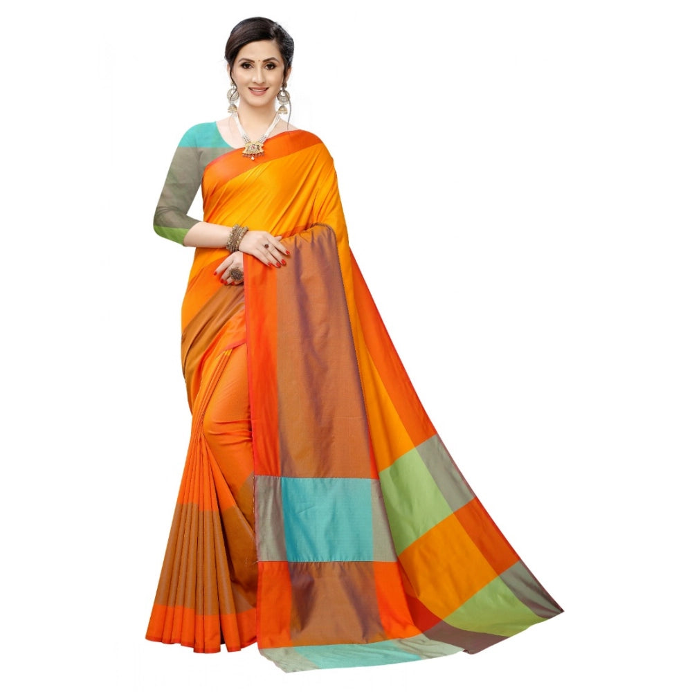 Generic Women's Woven Sana Silk Saree (Mustard,5-6Mtrs)