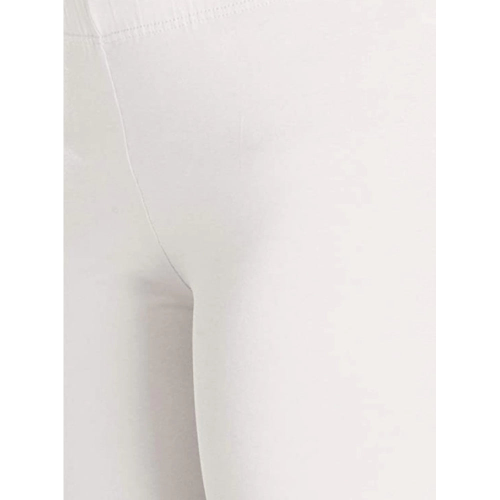 Generic Women's Cotton Stretchable Skin Fit Ankle Length Leggings (White)