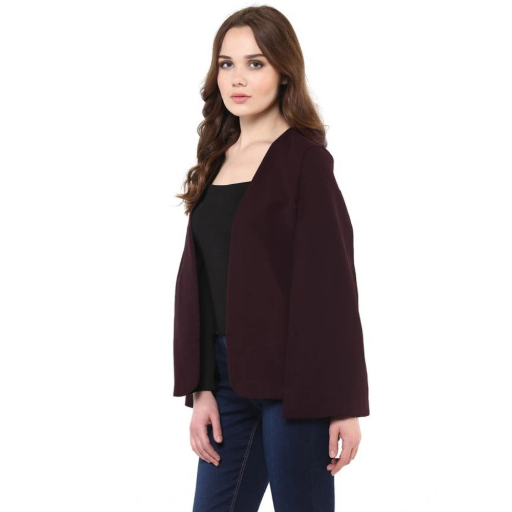 Wine Cape Sleeve Polyester Blazer