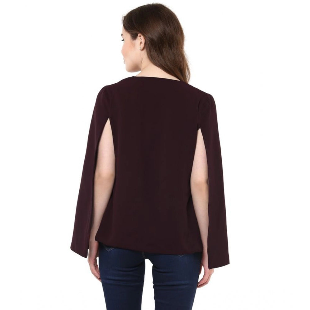 Wine Cape Sleeve Polyester Blazer