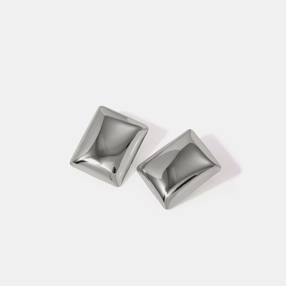 Stainless Steel Rectangular Stud Earrings