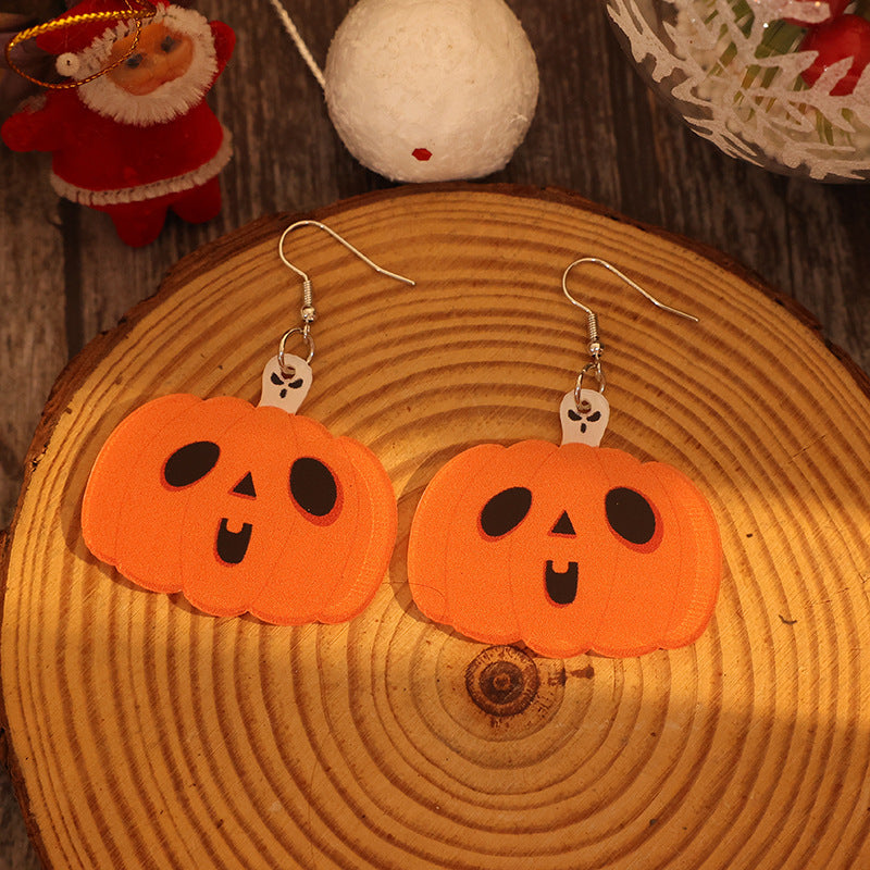 Acrylic Alloy Pumpkin Shape Earrings