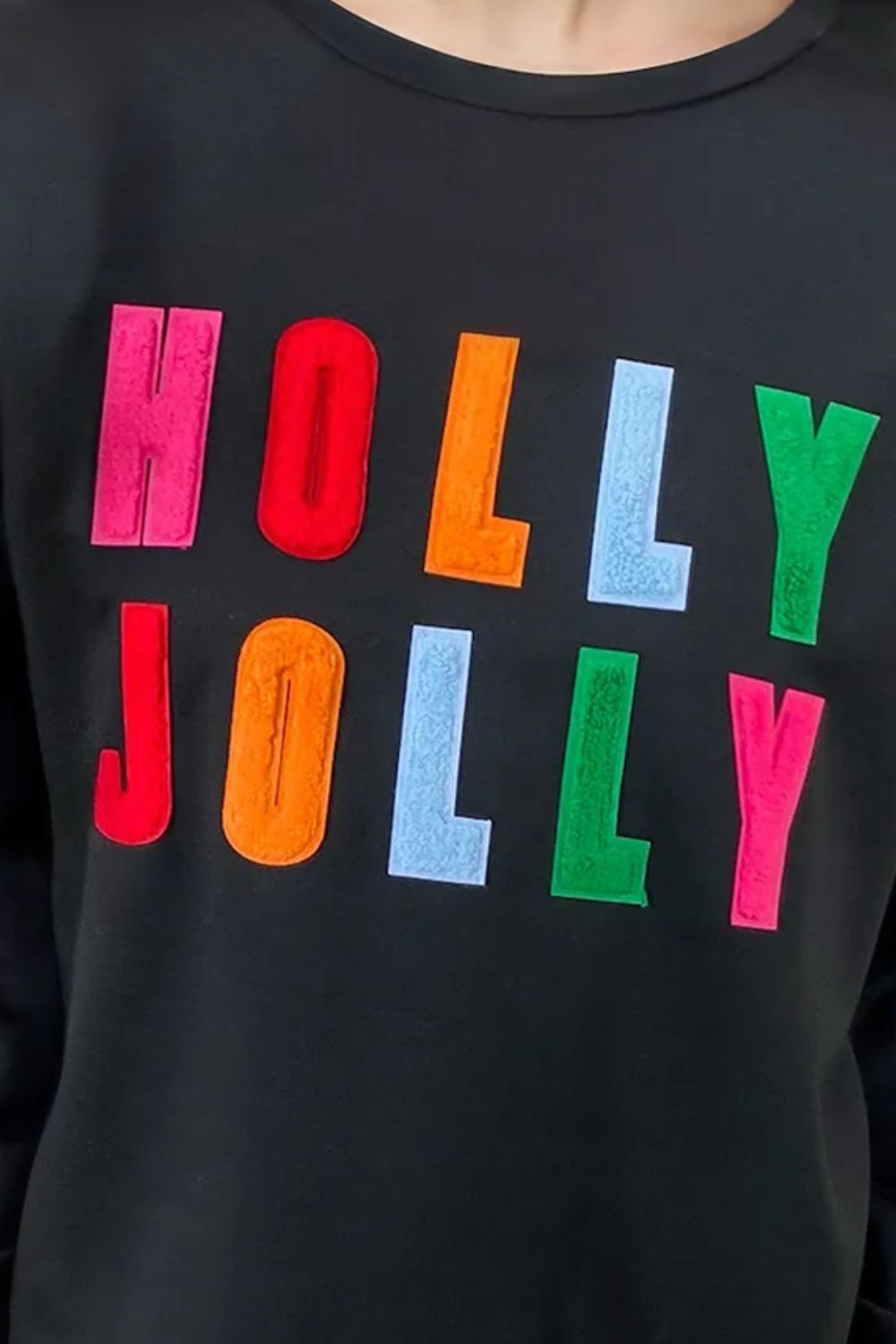 HOLLY JOLLY Round Neck Long Sleeve Top