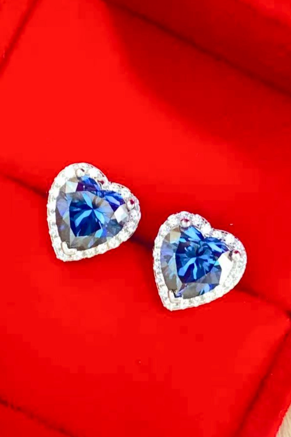 4 Carat Moissanite Heart-Shaped Stud Earrings