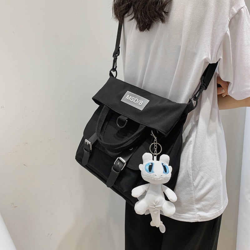 Female Harajuku Canvas New Cartoon Pendant Shoulder Messenger Bag