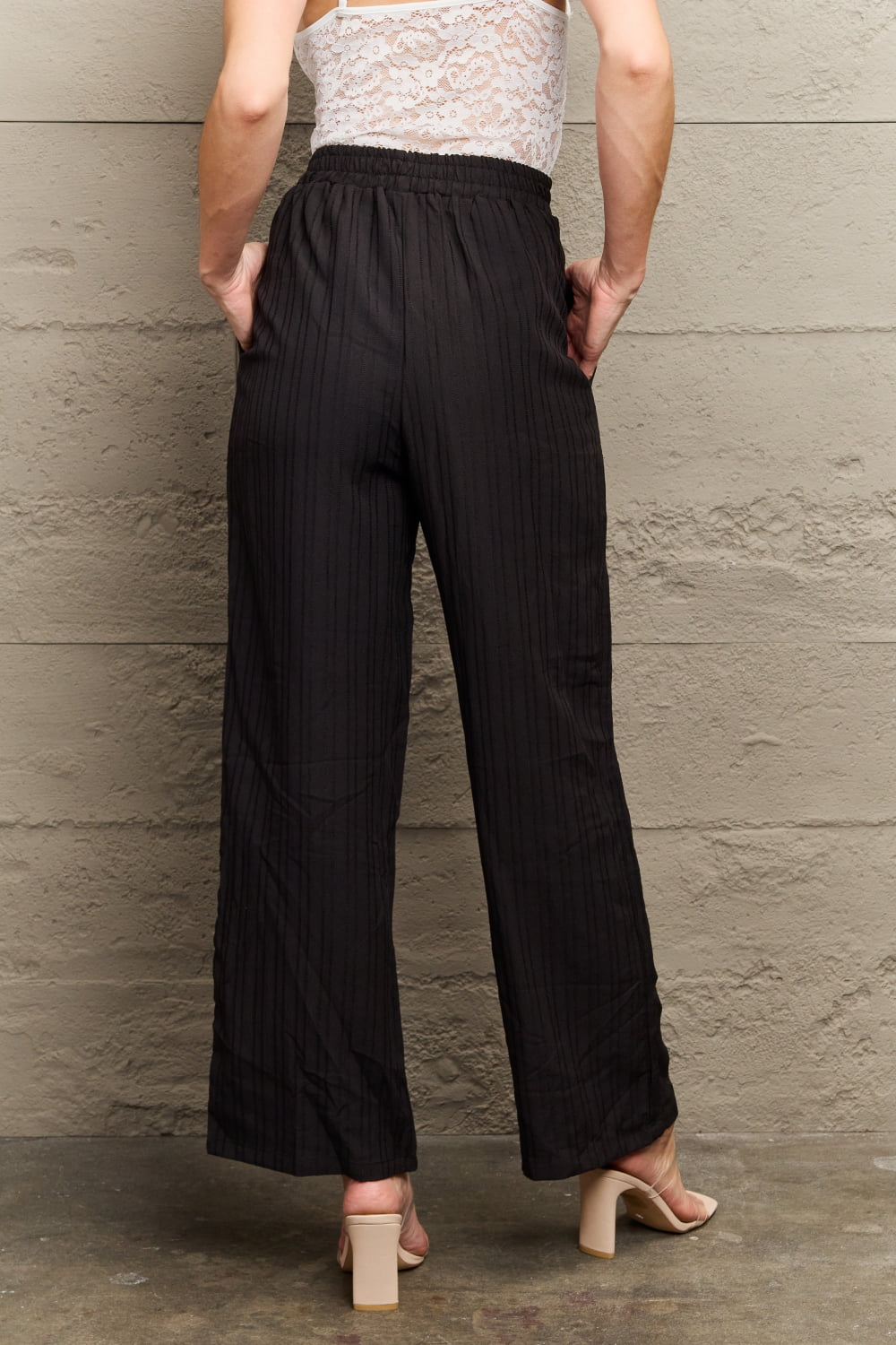 Perfee Tie Waist Long Pants